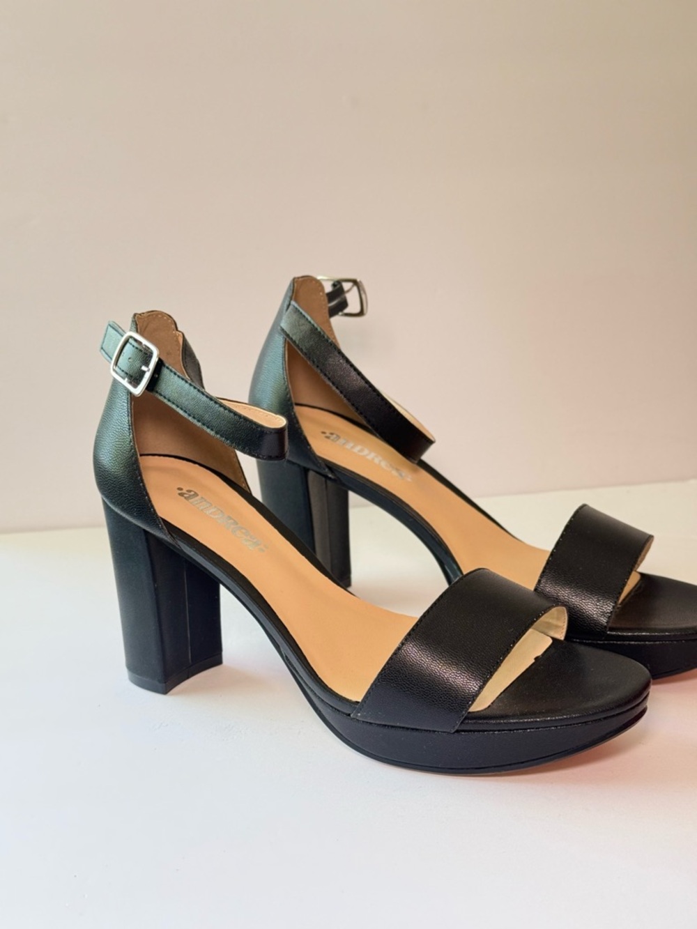 Black Block Heel Ankle-Strap Sandals - Women
